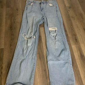 Light blue mom jeans.